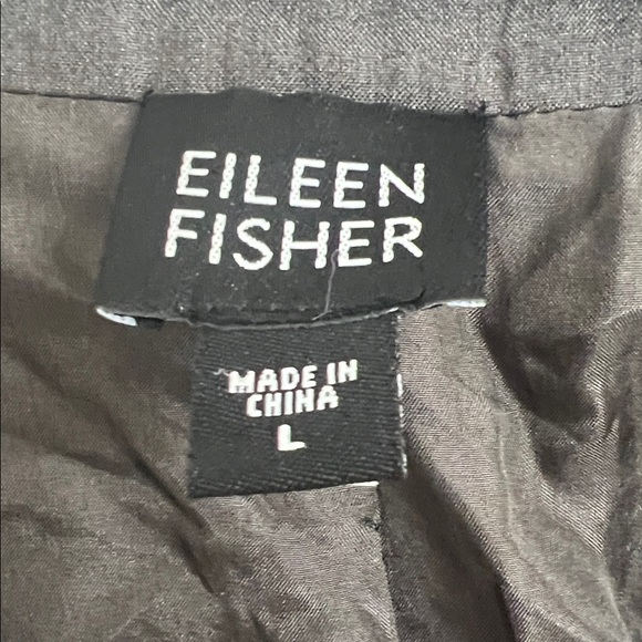 Eileen Fisher Dark Olive Textured Blazer Women’s Size L Sustainable Classic - Picture 2 of 3